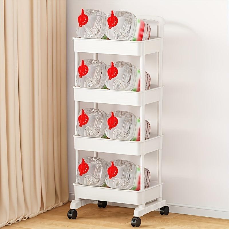 Plastic Small Cart Baby Supplies Storage Shelf