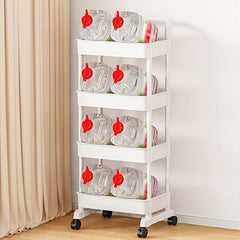 Plastic Small Cart Baby Supplies Storage Shelf