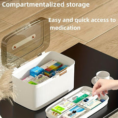 Portable Double layer Storage Box Pill First Aid Medicine Makeup Organizer