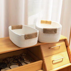 Woven Rope Laundry Basket Storage