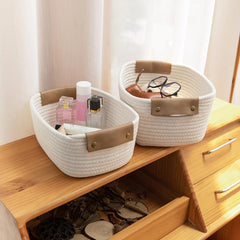 Woven Rope Laundry Basket Storage
