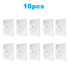 10pcs Transparent Self Adhesive Wall Hook Waterproof Multipurpose Storage Hook