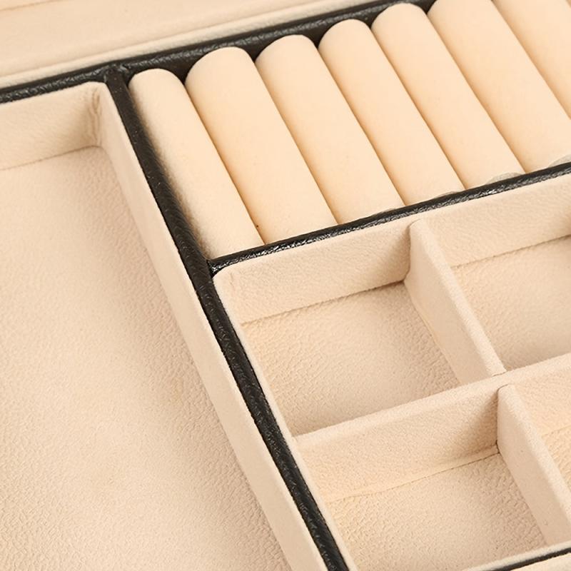 Double Deck Jewelry Storage Box with Lock - Organize Rings, Necklaces, Earrings