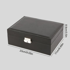 Double Deck Jewelry Storage Box with Lock - Organize Rings, Necklaces, Earrings