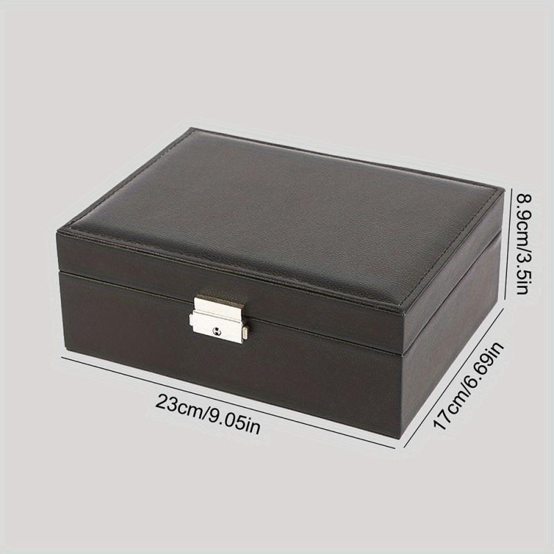 Double Deck Jewelry Storage Box with Lock - Organize Rings, Necklaces, Earrings