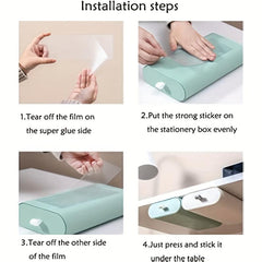 Slide Out Under Desk Drawer Organizer Plastic Storage Hidden Style Drawers