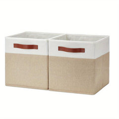 4pcs Cube Storage Box Fabric Basket With Handles Foldable Organizer 11 Inch