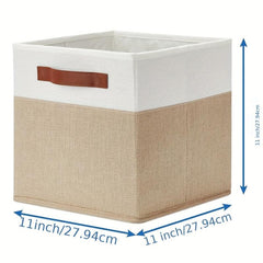 4pcs Cube Storage Box Fabric Basket With Handles Foldable Organizer 11 Inch