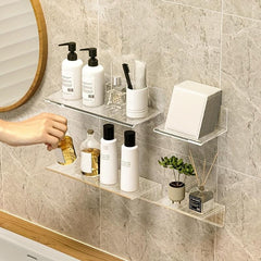 Acrylic Floating Shelves Self Adhesive Wall Mounted Storage Rack