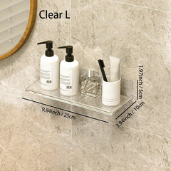 Acrylic Floating Shelves Self Adhesive Wall Mounted Storage Rack