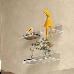 Acrylic Floating Shelves Self Adhesive Wall Mounted Storage Rack