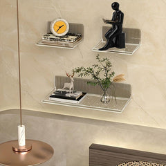 Acrylic Floating Shelves Self Adhesive Wall Mounted Storage Rack