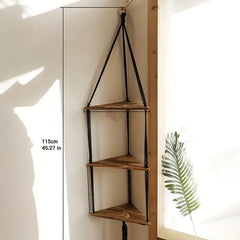 Bohemian Triangle Wooden Floating Shelf Decor