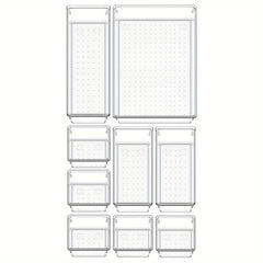 Clear Plastic Drawer Organizer Divider Container for Dresser and Clothes Storage