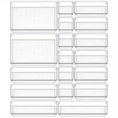 Clear Plastic Drawer Organizer Divider Container for Dresser and Clothes Storage