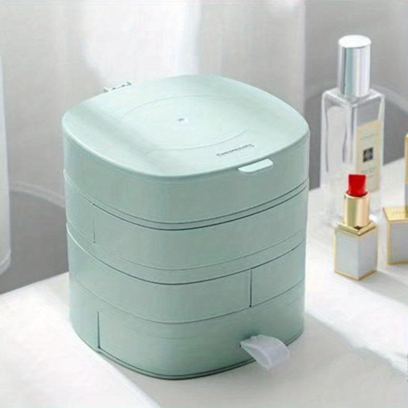 Large Capacity Rotating Jewelry Storage Box for Rings Earrings Necklaces