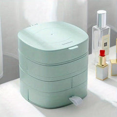 Large Capacity Rotating Jewelry Storage Box for Rings Earrings Necklaces