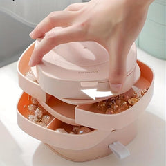 Large Capacity Rotating Jewelry Storage Box for Rings Earrings Necklaces