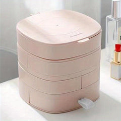 Large Capacity Rotating Jewelry Storage Box for Rings Earrings Necklaces