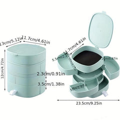 Large Capacity Rotating Jewelry Storage Box for Rings Earrings Necklaces