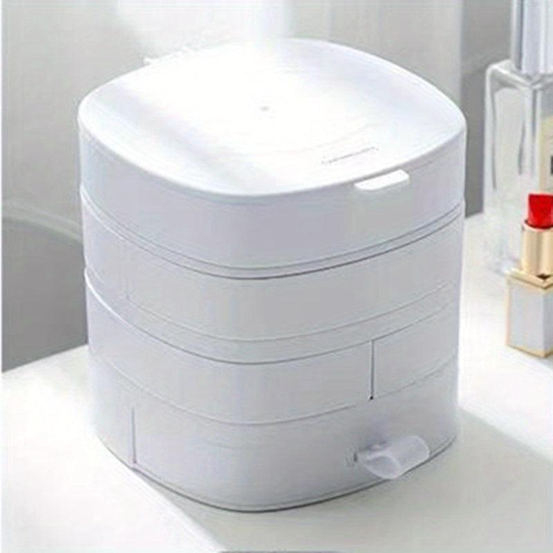 Large Capacity Rotating Jewelry Storage Box for Rings Earrings Necklaces