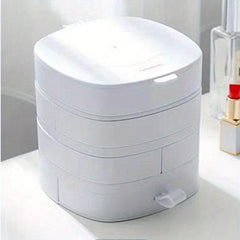 Large Capacity Rotating Jewelry Storage Box for Rings Earrings Necklaces