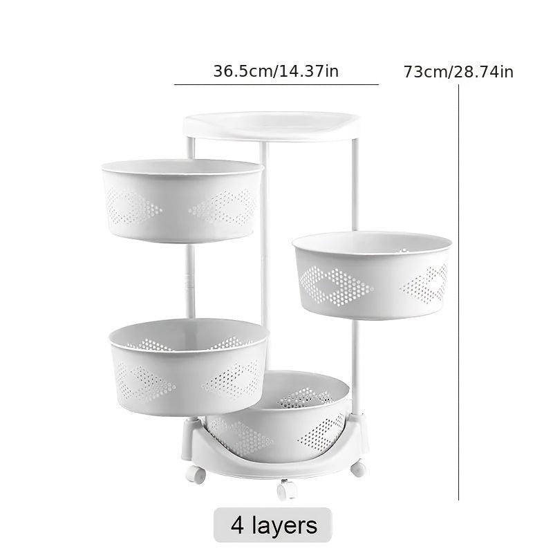 1pc Rotatable Storage Rack For Condiments Snacks Books