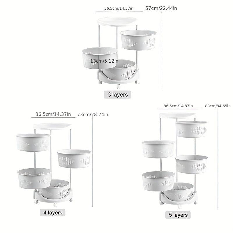 1pc Rotatable Storage Rack For Condiments Snacks Books