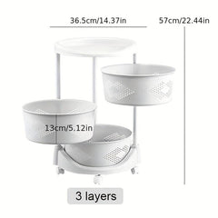 1pc Rotatable Storage Rack For Condiments Snacks Books