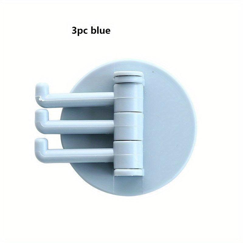 3Pcs Adhesive Rotatable Towel Hanger No Drilling
