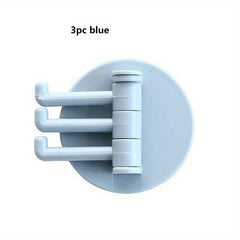 3Pcs Adhesive Rotatable Towel Hanger No Drilling