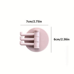 3Pcs Adhesive Rotatable Towel Hanger No Drilling