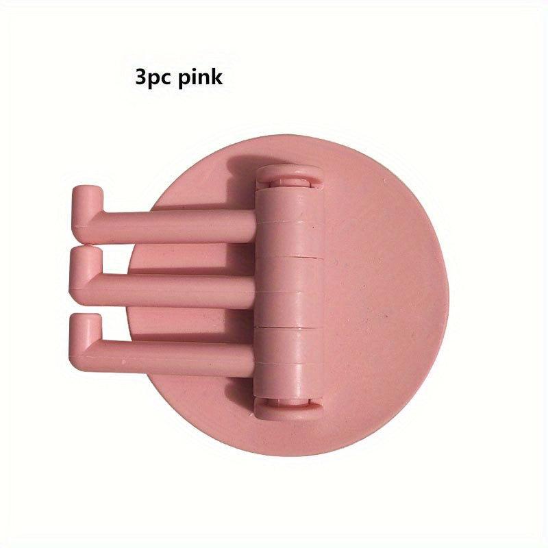 3Pcs Adhesive Rotatable Towel Hanger No Drilling