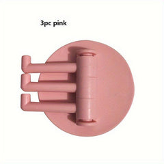 3Pcs Adhesive Rotatable Towel Hanger No Drilling