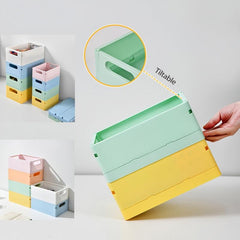 Foldable Desktop Storage Box Organizer for Cosmetics Jewelry and Toys