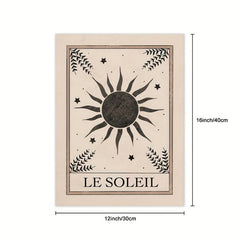 Boho Tarot Art Prints Set - Moon and Sun Wall Decor