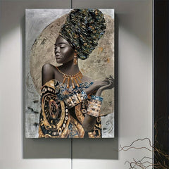 African Woman Girl Graffiti Art Canvas Painting Home Decor