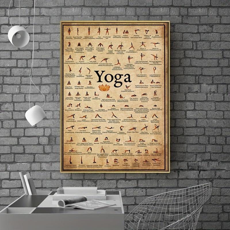 Ashtanga Yoga Pose Retro Poster Canvas Painting