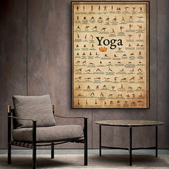 Ashtanga Yoga Pose Retro Poster Canvas Painting