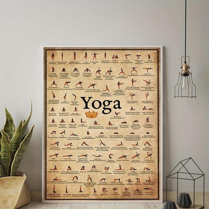 Ashtanga Yoga Pose Retro Poster Canvas Painting