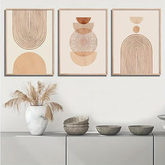 Abstract Geometry Graphic Warm Arch Circle Canvas Posters