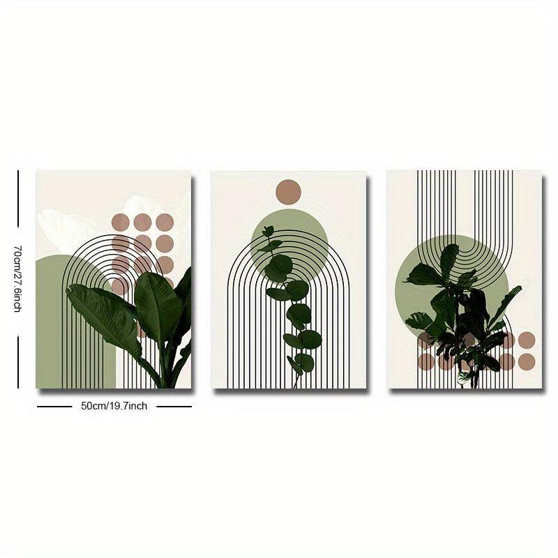 Boho Mid Century Abstract Painting 3pcs Set