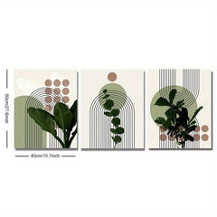Boho Mid Century Abstract Painting 3pcs Set