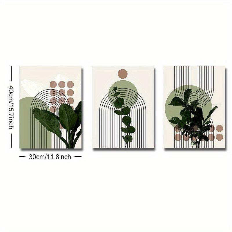 Boho Mid Century Abstract Painting 3pcs Set