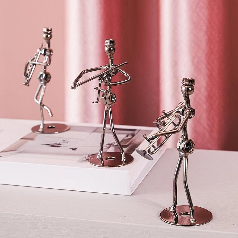 Metal Little Man Blow Instrument Vintage Band Desktop Ornament