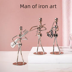 Metal Little Man Blow Instrument Vintage Band Desktop Ornament