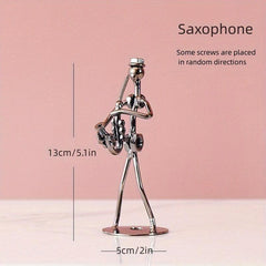 Metal Little Man Blow Instrument Vintage Band Desktop Ornament