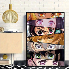 Japanese Anime Eyes Canvas Poster for Kids Bedroom Decor