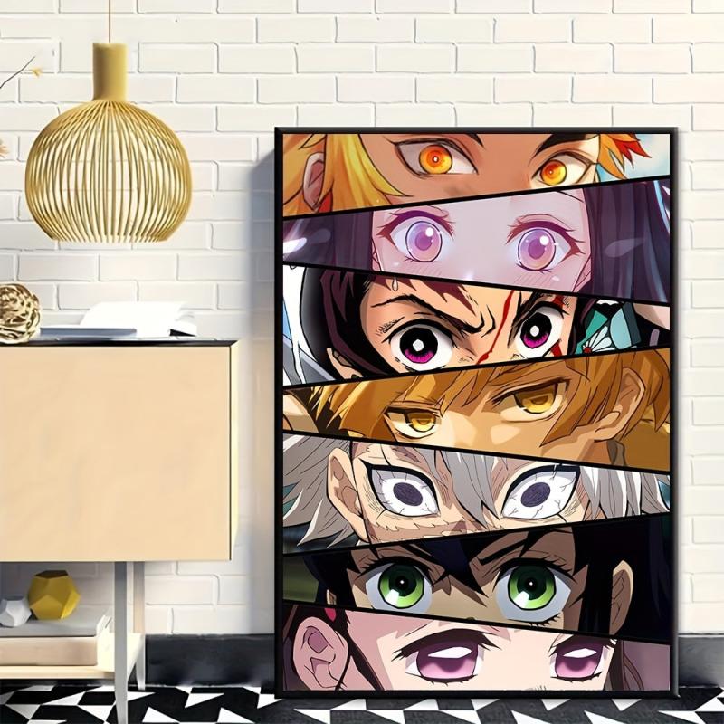 Japanese Anime Eyes Canvas Poster for Kids Bedroom Decor