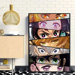Japanese Anime Eyes Canvas Poster for Kids Bedroom Decor
